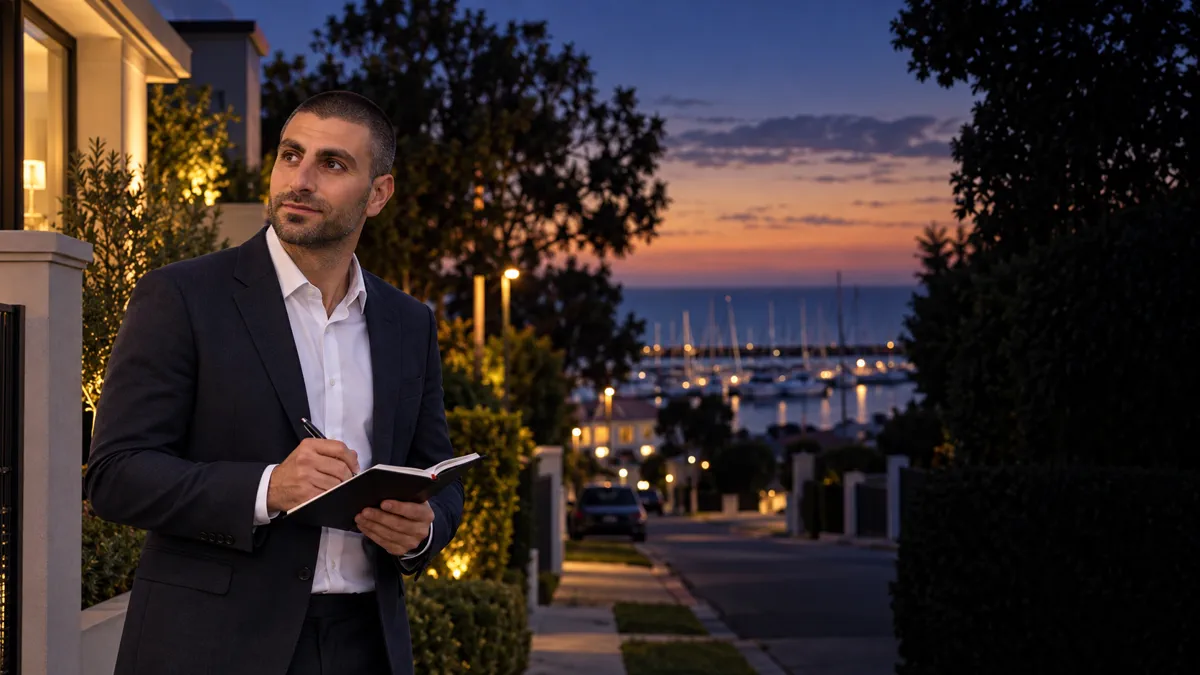 Petros Ttofari conducting an on-the-ground Bayside property check